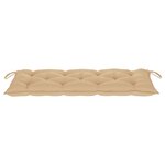 vidaXL Banc de jardin empilable et coussin 128 5cm Bois de teck massif