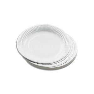 Sachet de 50 assiettes en carton blanc Diam. 23cm HUHTAMAKI