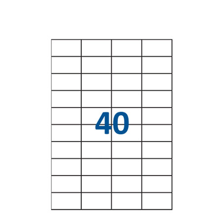 Lot de 3000 planches étiquettes autocollantes sur feuille a4 : 52,5 x 29,7 mm (40 étiquettes par feuille)