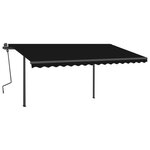 vidaXL Auvent manuel rétractable avec LED 4x3 5 m Anthracite