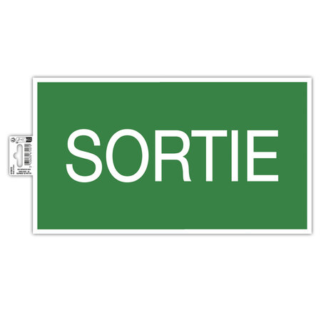 Panneau Pvc Adhésif Antidérapant Sortie 35x20 Cm - Vert - Exacompta