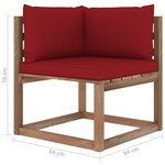 vidaXL Canapé palette de jardin 4 places avec coussins Pin imprégné