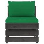 vidaXL Salon de jardin 6 Pièces avec coussins Bois imprégné de gris
