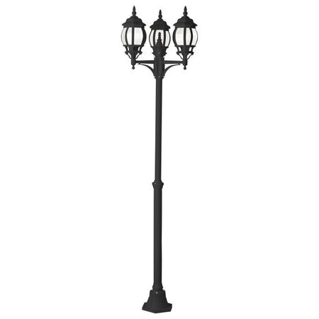 BRILLIANT - ISTRIA Lampadaire extérieur coloris noir - aluminium/verre E27 3x60W