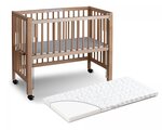 Lit bois naturel avec matelas 90x40