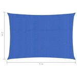 vidaXL Voile d'ombrage 160 g/m² Bleu 2x4 m PEHD
