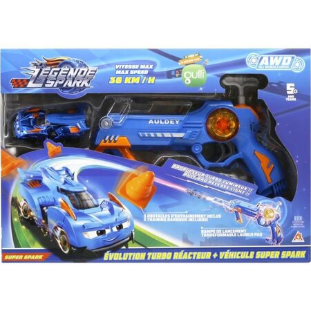 LA LÉGENDE DE SPARK – Lanceur Évolution Turbo Réacteur + Véhicule Super Spark + 3 Accessoires – Lanceur Super Vitesse 36km/h - 5ans+