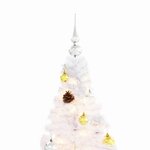 vidaXL Arbre de Noël artificiel pré-éclairé avec boules blanc 150 cm