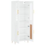 vidaXL Buffet haut Blanc brillant 69 5x34x180 cm Bois d'ingénierie