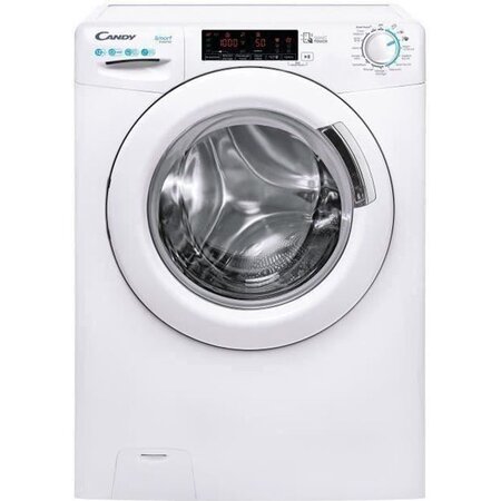 Lave-linge hublot candy cs1412tme/1-47 - 12 kg - induction - 1400 trs/min - connecté - blanc