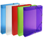 Boite De Classement Exabox Dos 40mm Polypropylène Crystal Colours - A4 - Couleurs Assorties - X 8 - Exacompta