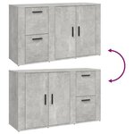vidaXL Buffet Gris béton 100x33x59 5 cm Bois d'ingénierie