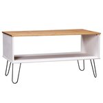 vidaXL Table basse New York Blanc et Bois de pin massif