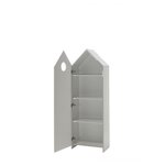 CASAMI Lit cabane 200x90 cm + Armoire 1 porte Gris