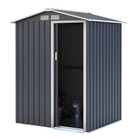 Abri de jardin en métal - 1,91 m² -1 porte coulissante - Gris anthracite