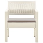 vidaXL Salon de jardin 3 Pièces Plastique Blanc