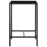 vidaXL Ensemble de bar de jardin 3 Pièces et coussins Résine tressée Noir