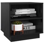 vidaXL Table de chevet Noir 40x34x40 cm Bois de pin solide