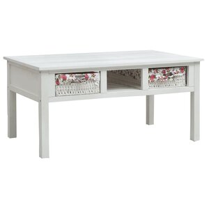 vidaXL Table basse Blanc 99 5 x 60 x 48 cm Bois