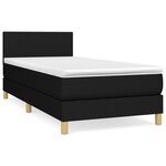 vidaXL Lit à sommier tapissier avec matelas Noir 100x200 cm Tissu
