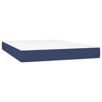 vidaXL Lit à sommier tapissier avec matelas Bleu 140x190 cm Tissu