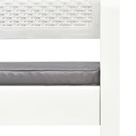 vidaXL Banc de jardin à 2 places et coussins 120 cm Plastique Blanc