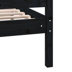 vidaXL Cadre de lit Noir Bois massif 180x200 cm Super King