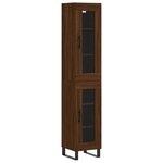 vidaXL Buffet haut Chêne marron 34 5x34x180 cm Bois d'ingénierie