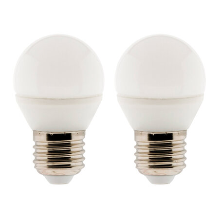 Lot de 2 ampoules LED sphérique 5 2W E27 470lm 2700K (Blanc chaud)