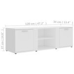 vidaXL Meuble TV Blanc 120x34x37 cm Aggloméré