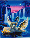 Kit tableau diamant LED 40x50cm Cygnes
