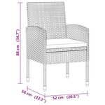 vidaXL Mobilier à dîner d'extérieur 3 Pièces Résine tressée Gris