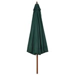 vidaXL Parasol avec mât en bois 330 cm Vert