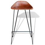 Vidaxl chaises de bar lot de 4 marron cuir véritabledollars