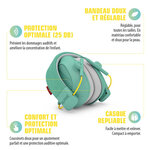 Casque antibruit pour enfant alpine muffy vert menthe  - 25db