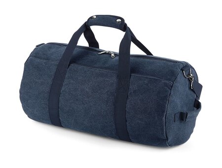 Sac de voyage polochon en toile vintage - bg655 - bleu marine