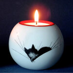 Porte-bougie boule chats par dubout