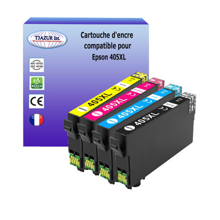 4 cartouches compatibles avec epson 405xl pour epson workforce pro wf-7310dtw  wf-7830dtwf