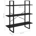vidaXL Bibliothèque Noir 100x30x105 cm Aggloméré