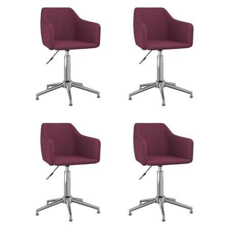 vidaXL Chaises pivotantes à manger lot de 4 violet tissu