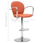 vidaXL Tabourets de bar avec accoudoir lot de 2 orange similicuir