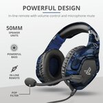 Casque-micro gaming - trust - forze - bleu - ps4