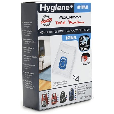Boïte de 4 Sacs Asprateur Haute Filtration Hygiène+ ROWENTA
