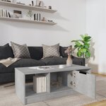 vidaXL Table basse gris béton 102x50x36 cm bois d'ingénierie