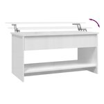 vidaXL Table basse Blanc brillant 102x50x52 5 cm Bois d'ingénierie