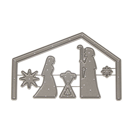 Pochoirs à découper Crèche de Noël  1 2 - 8 5cm x 1 2 - 5 3cm  6 - teilig