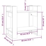 vidaXL Bibliothèque/Séparateur de pièce Blanc 60x35x57 cm Pin solide