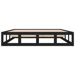 vidaXL Cadre de lit Noir 160x200 cm Bois massif