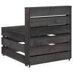 vidaXL Salon de jardin 6 Pièces Bois de pin imprégné de gris