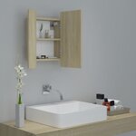 vidaXL Armoire à miroir à LED de bain Chêne sonoma 40x12x45 Acrylique